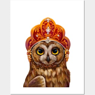 An owl in a kokoshnik Posters and Art